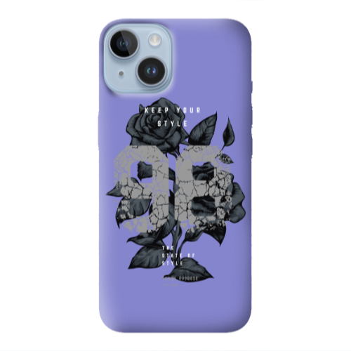 Apple iPhone 14  Flower 98 Purple Colored Silicone TPU Θήκη
