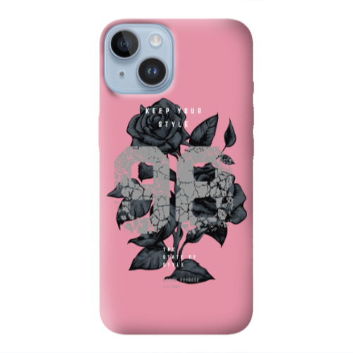 Apple iPhone 14  Flower 98 Pink Colored Silicone TPU Θήκη