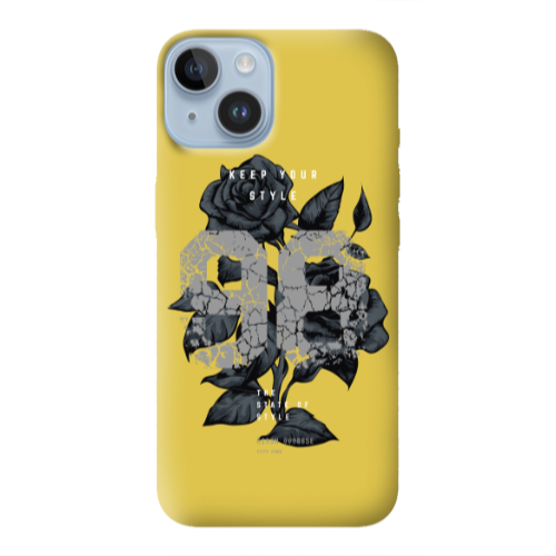 Apple iPhone 14 Plus Flower 98 Yellow Colored Silicone TPU Θήκη