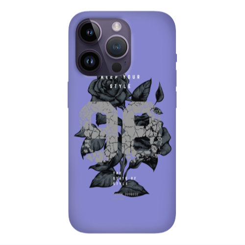 Apple iPhone 14 Pro  Flower 98 Purple Colored Silicone TPU Θήκη