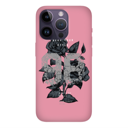 Apple iPhone 14 Pro Max Flower 98 Pink Colored Silicone TPU Θήκη