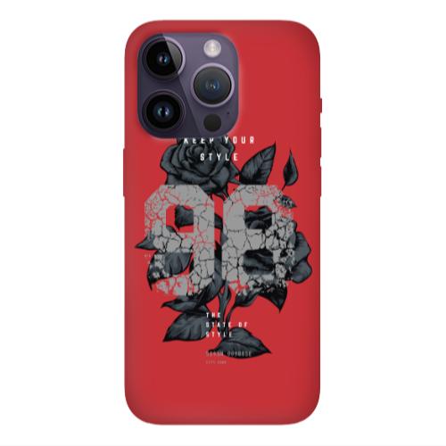 Apple iPhone 14 Pro Max Flower 98 Red Colored Silicone TPU Θήκη