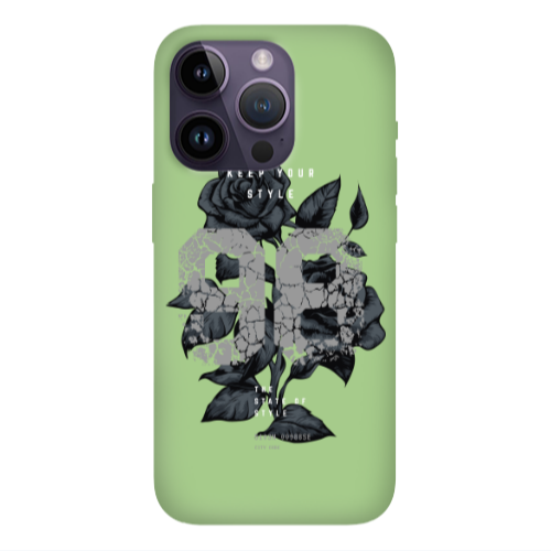 Apple iPhone 14 Pro Max Flower 98 Light Green Colored Silicone TPU Θήκη