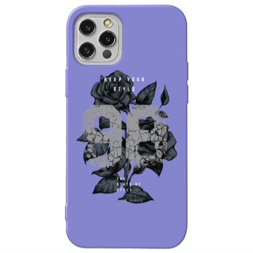 Apple iPhone 13 Pro Flower 98 Purple Colored Silicone TPU Θήκη