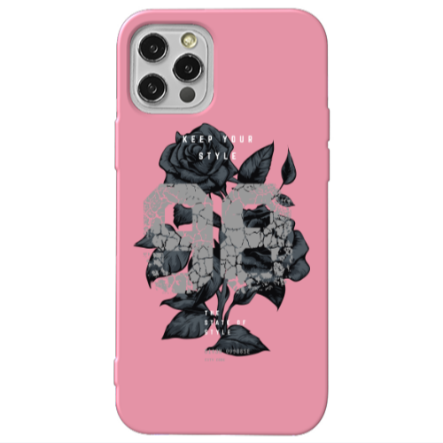 Apple iPhone 13 Pro Flower 98 Pink Colored Silicone TPU Θήκη