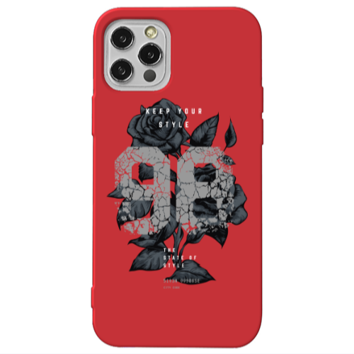 Apple iPhone 13 Pro Flower 98 Red Colored Silicone TPU Θήκη