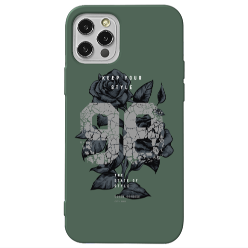 Apple iPhone 13 Pro Flower 98 Dark Green Colored Silicone TPU Θήκη