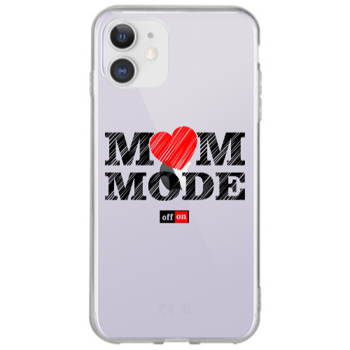 Apple iPhone 12 Mom mode on Transparent Silicone TPU Θήκη