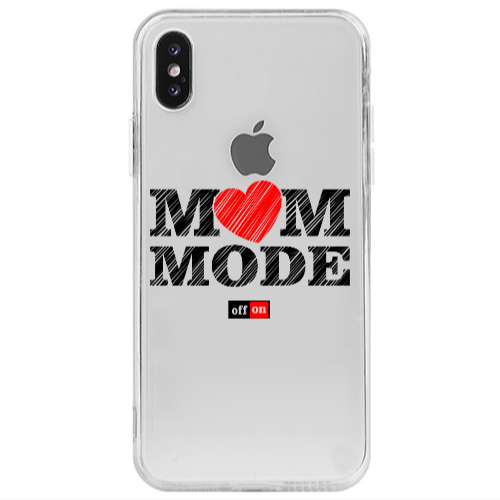 Apple iPhone Xs Mom mode on Transparent Silicone TPU Θήκη