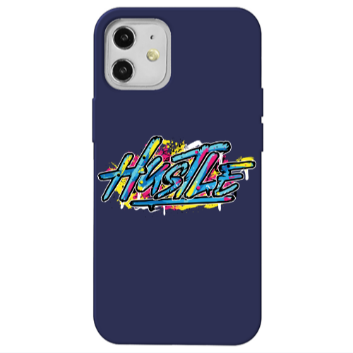 Apple iPhone 12 Hustle Dark blue Colored Silicone TPU Θήκη