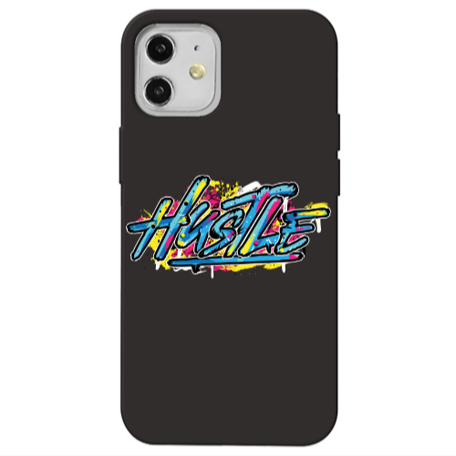 Apple iPhone 12 Hustle Black Colored Silicone TPU Θήκη