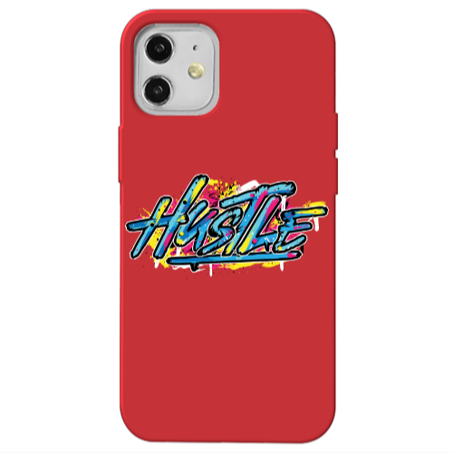 Apple iPhone 12 Hustle Red Colored Silicone TPU Θήκη