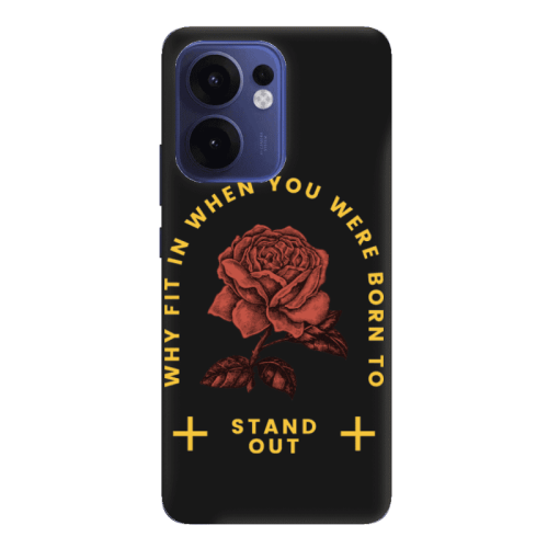 Oppo Reno 13 F Stand out Black Colored Silicone TPU Θήκη