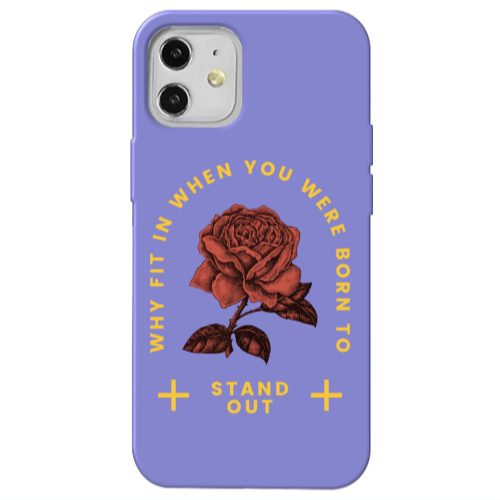 Apple iPhone 12 Stand out Purple Colored Silicone TPU Θήκη