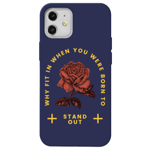 Apple iPhone 12 Stand out Dark blue Colored Silicone TPU Θήκη