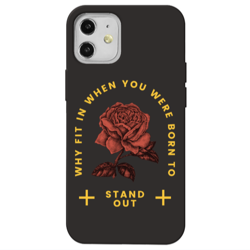 Apple iPhone 12 Stand out Black Colored Silicone TPU Θήκη