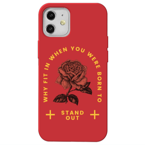 Apple iPhone 12 Stand out Red Colored Silicone TPU Θήκη
