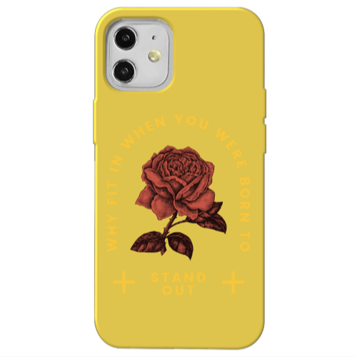 Apple iPhone 12 Stand out Yellow Colored Silicone TPU Θήκη