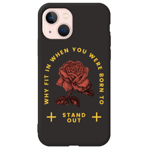 Apple iPhone 13 Stand out Black Colored Silicone TPU Θήκη
