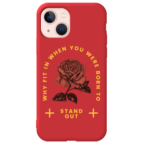Apple iPhone 13 Stand out Red Colored Silicone TPU Θήκη