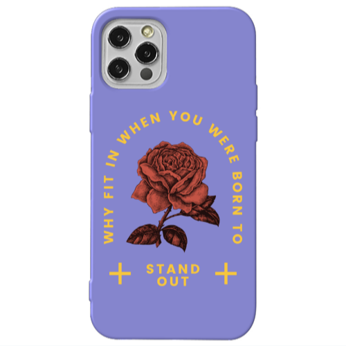 Apple iPhone 12 Pro Stand out Purple Colored Silicone TPU Θήκη
