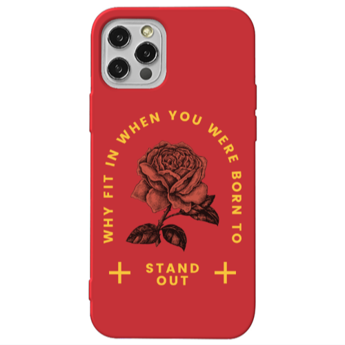 Apple iPhone 12 Pro Stand out Red Colored Silicone TPU Θήκη