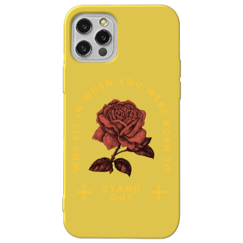 Apple iPhone 12 Pro Stand out Yellow Colored Silicone TPU Θήκη