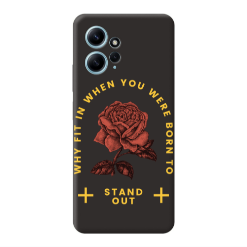 Xiaomi Redmi Note 12 4G Stand out Black Colored Silicone TPU Θήκη