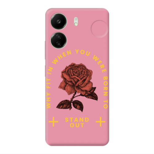 Xiaomi Redmi 13C Stand out Pink Colored Silicone TPU Θήκη