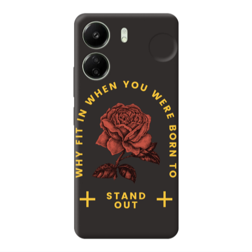 Xiaomi Redmi 13C Stand out Black Colored Silicone TPU Θήκη