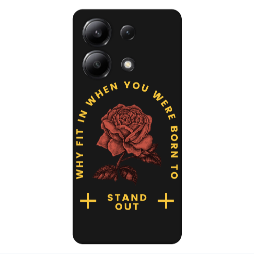 Xiaomi Redmi Note 13 4G Stand out Black Colored Silicone TPU Θήκη
