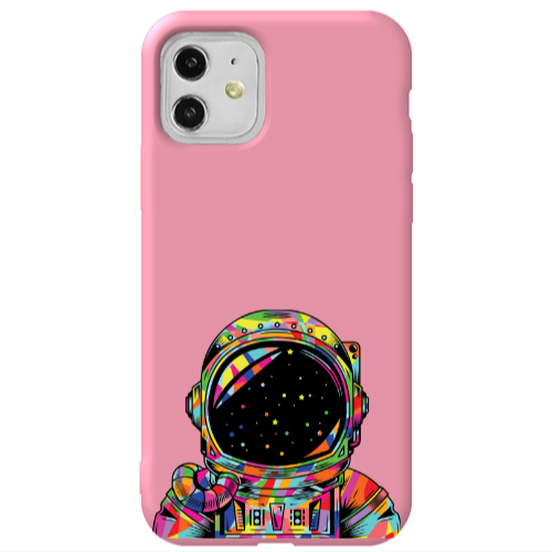 Apple iPhone 11  Astronaut 209 Pink Colored Silicone TPU Θήκη