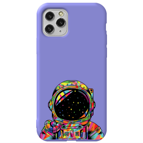 Apple iPhone 11 Pro Astronaut 209 Purple Colored Silicone TPU Θήκη