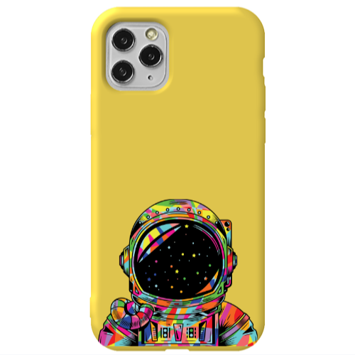 Apple iPhone 11 Pro Astronaut 209 Yellow Colored Silicone TPU Θήκη