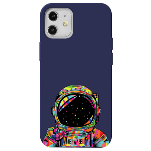 Apple iPhone 12 Astronaut 209 Dark blue Colored Silicone TPU Θήκη