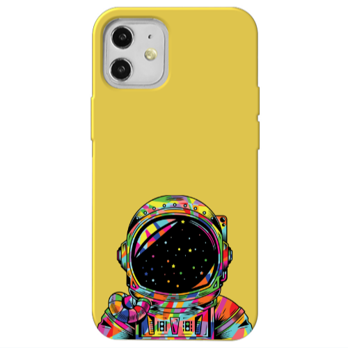 Apple iPhone 12 Astronaut 209 Yellow Colored Silicone TPU Θήκη