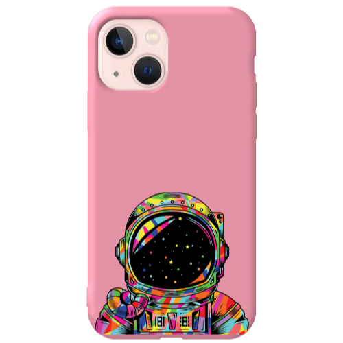 Apple iPhone 13 Astronaut 209 Pink Colored Silicone TPU Θήκη