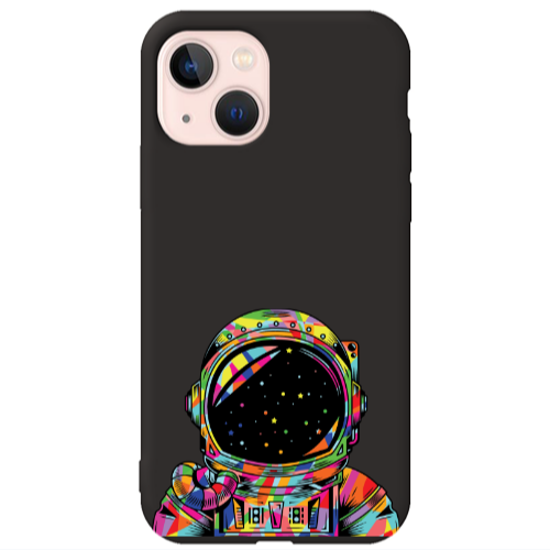 Apple iPhone 13 Astronaut 209 Black Colored Silicone TPU Θήκη