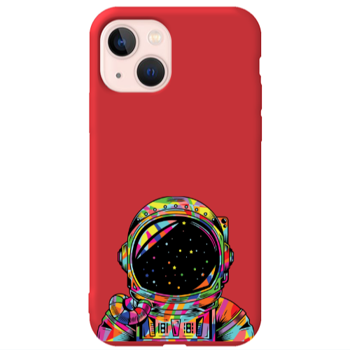 Apple iPhone 13 Astronaut 209 Red Colored Silicone TPU Θήκη