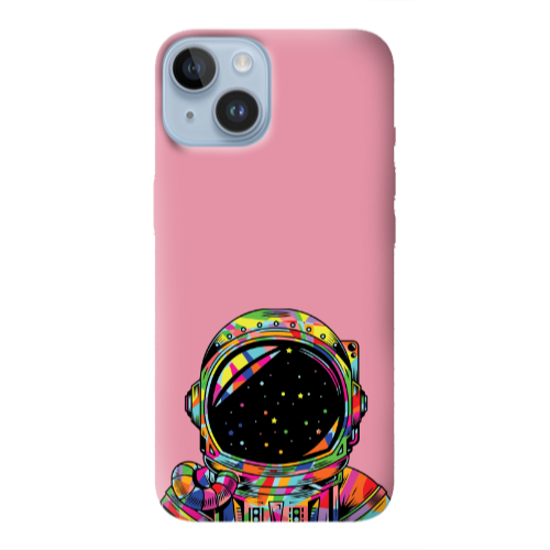 Apple iPhone 14  Astronaut 209 Pink Colored Silicone TPU Θήκη