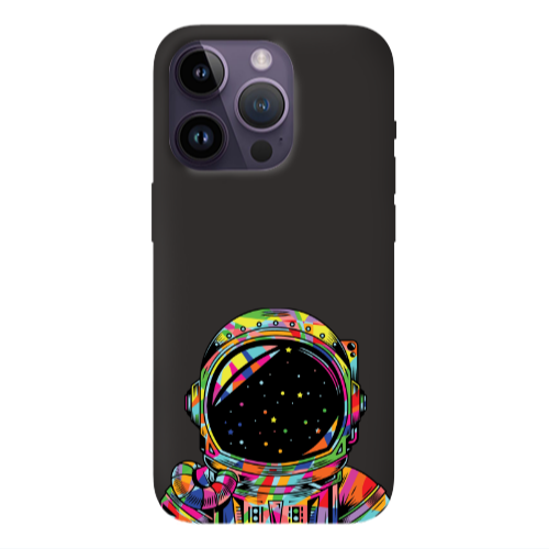 Apple iPhone 14 Pro  Astronaut 209 Black Colored Silicone TPU Θήκη