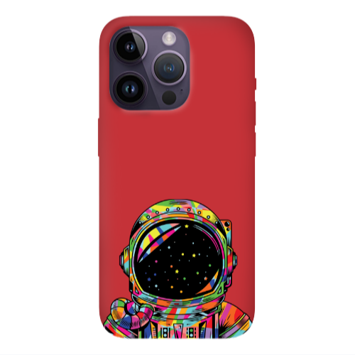 Apple iPhone 14 Pro  Astronaut 209 Red Colored Silicone TPU Θήκη