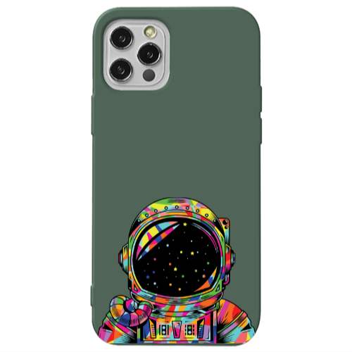 Apple iPhone 12 Pro Astronaut 209 Dark Green Colored Silicone TPU Θήκη
