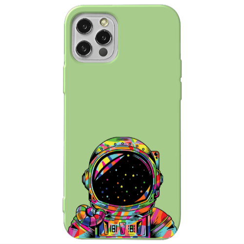 Apple iPhone 12 Pro Astronaut 209 Light Green Colored Silicone TPU Θήκη