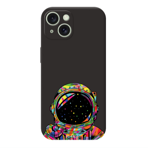 Apple iPhone 15 Astronaut 209 Black Colored Silicone TPU Θήκη