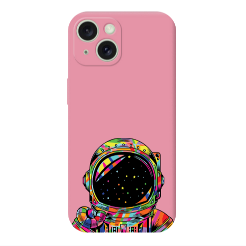 Apple iPhone 15 Plus Astronaut 209 Pink Colored Silicone TPU Θήκη