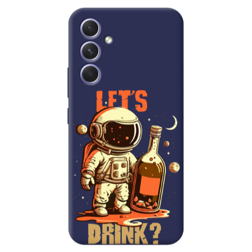 Samsung A56 Lets drink Dark blue Colored Silicone TPU Θήκη