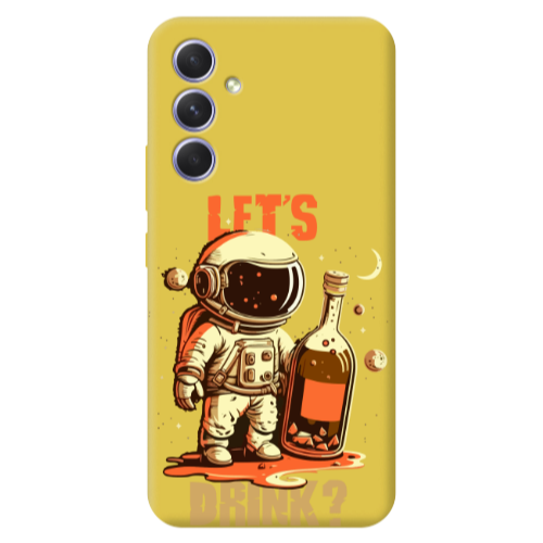 Samsung A56 Lets drink Yellow Colored Silicone TPU Θήκη