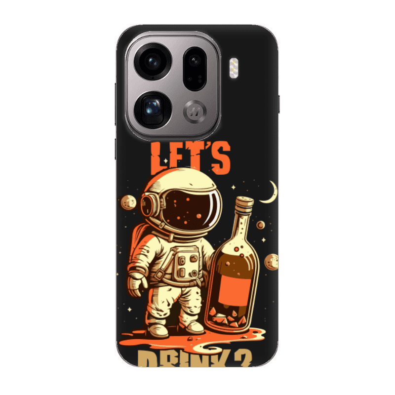 Oppo Find X9 Pro Lets drink Black Colored Silicone TPU Θήκη