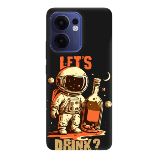Oppo Reno 13 F Lets drink Black Colored Silicone TPU Θήκη